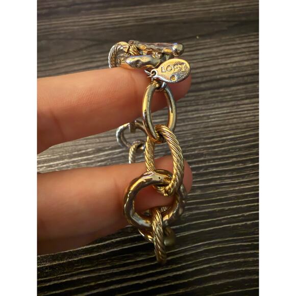 6/$25 LOFT Silver & Light Gold Chain Bracelet - Picture 4 of 4